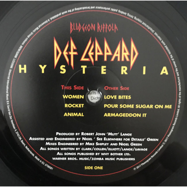 Def Leppard Hysteria ( 180g vinyl 2LP )