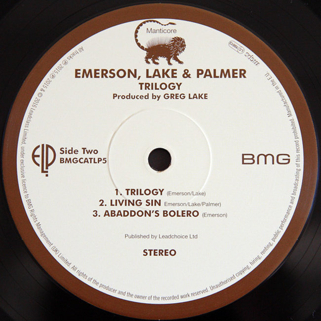 Emerson Lake & Palmer Trilogy ( remaster HQ vinyl LP )