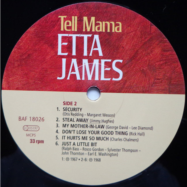 Etta James Tell Mama ( 180g vinyl LP )