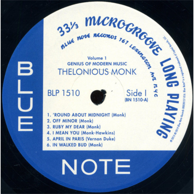 Thelonious Monk Genius of Modern Music ( Blue Note 75th reissue vinyl LP )