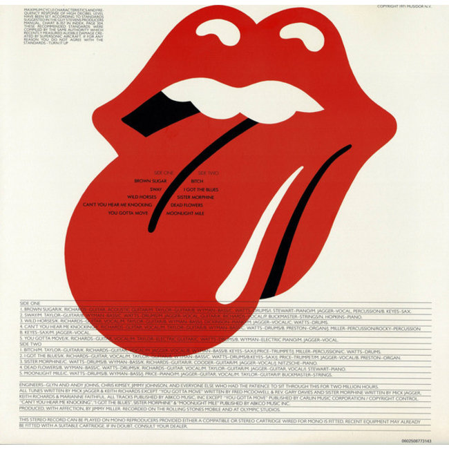 Rolling Stones, the Sticky Fingers ( Half-Speed  2020 remaster 180g vinyl LP )