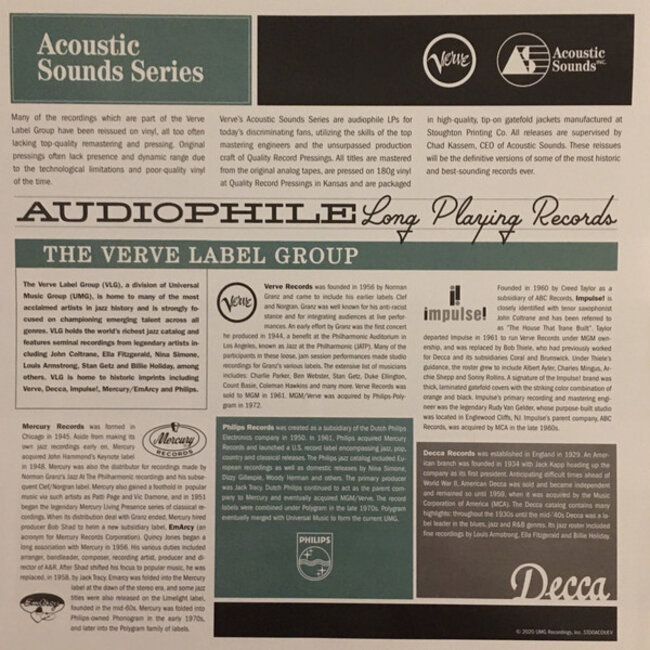 Stan Getz Getz / Gilberto ( Verve Acoustic Sound )( HQ 180g vinyl LP )