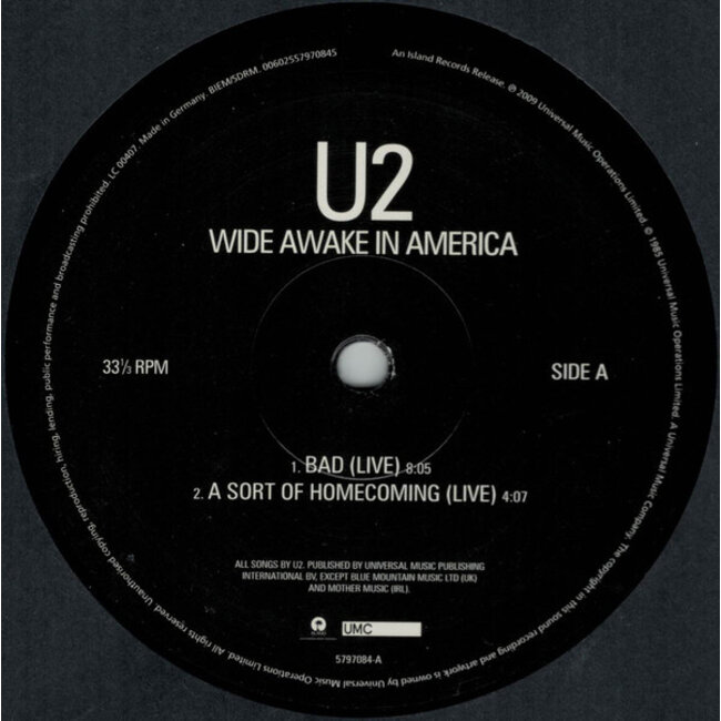U2 Wide Awake In America = remaster 180g vinyl=
