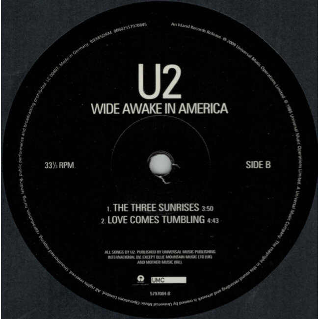 U2 Wide Awake In America = remaster 180g vinyl=