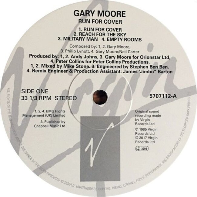 Gary Moore Run For Cover ( vinyl LP )
