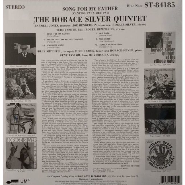 Horace Silver Song For My Father ( 180g vinyl LP) (Blue Note Classic Vinyl Series )