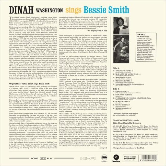 Dinah Washington Sings Bessie Smith ( 180g vinyl LP )