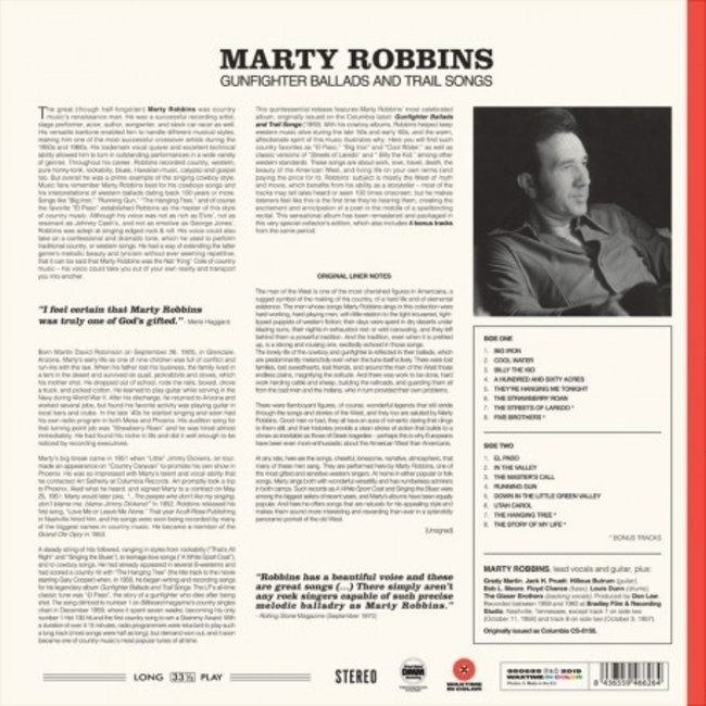 Marty Robbins - Gunfighter Ballads And Trail Songs ( red vinyl 180g LP )