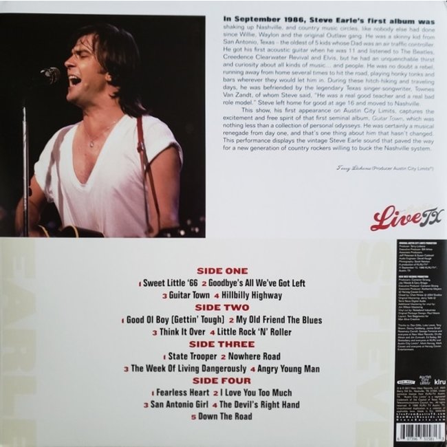 Steve Earle Live From Austin TX ( 180g vinyl 2LP )
