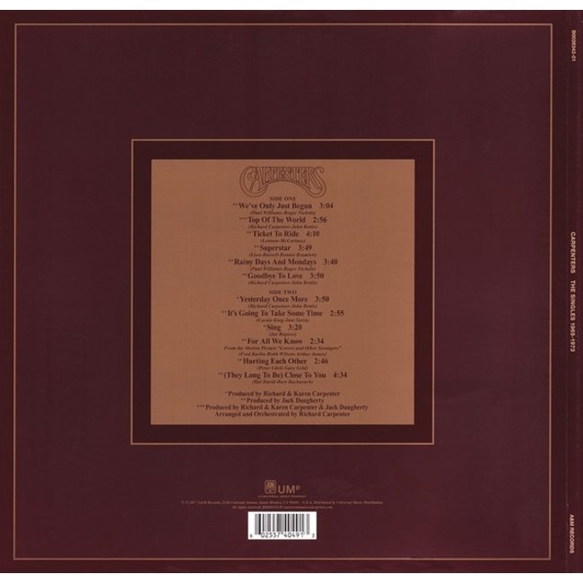 Carpenters The Singles ( 1969-1973 ) ( HQ 180g vinyl LP )