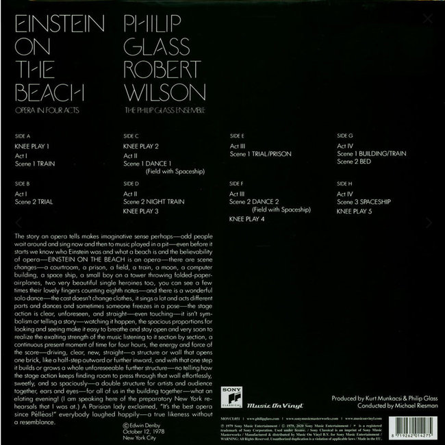 Philip Glass Einstein on the Beach ( w. Robert Wilson ) (Portrait Triology Series )  (180g vinyl 4LP )
