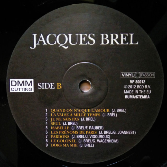 Jacques Brel Ne Me Quitte Pas  (DMM cutting  vinyl LP )