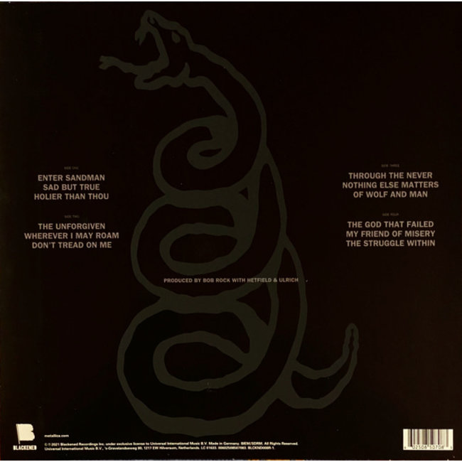 Metallica - Metallica (The Black Album) (180g vinyl 2LP ) ( 2021 remaster )