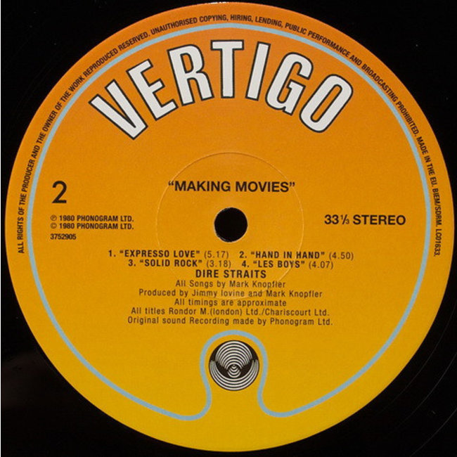 Dire Straits/Mark Knopfler Making Movies ( 180g vinyl LP )