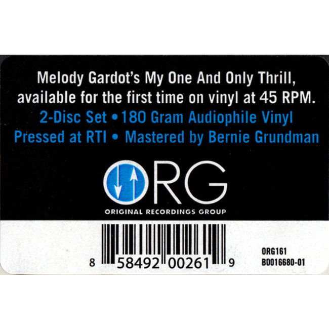 Melody Gardot My One and Only Thrill ( HQ 180g vinyl 45rpm 2LP)