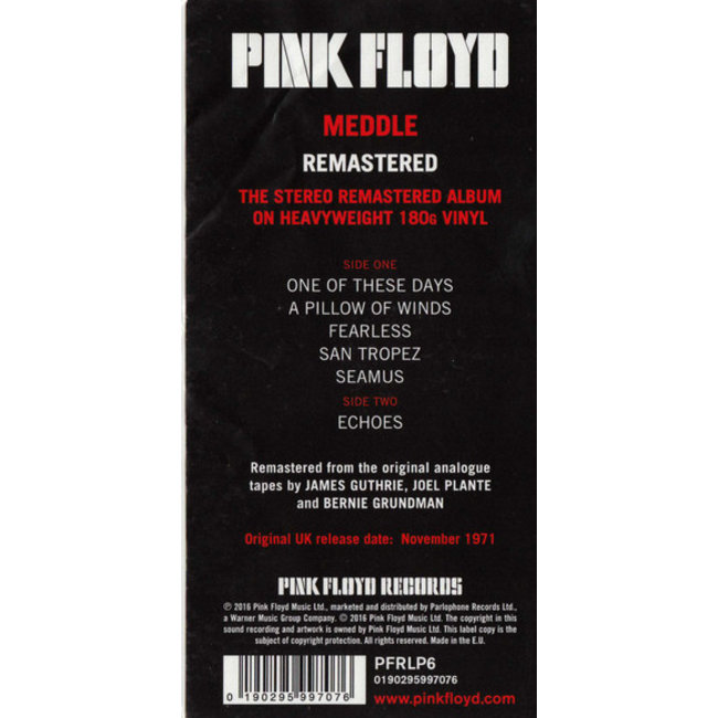 Pink Floyd Meddle ( 2016 remaster HQ vinyl record LP ) VinylVinyl