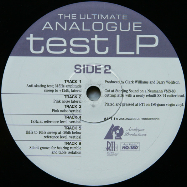Analogue Productions The Ultimate Analogue Test record LP VinylVinyl