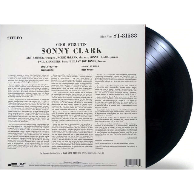 Sonny Clark Cool Struttin ( 180g vinyl LP) (Blue Note Classic Vinyl Series )