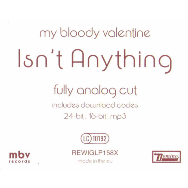 My Bloody Valentine Isn t Anything  ( fully analog cut ) ( 180g  vinyl LP )