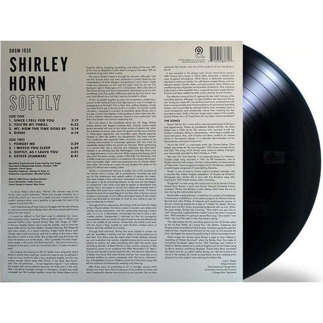 Shirley Horn  Softly ( HQ 180g vinyl LP )