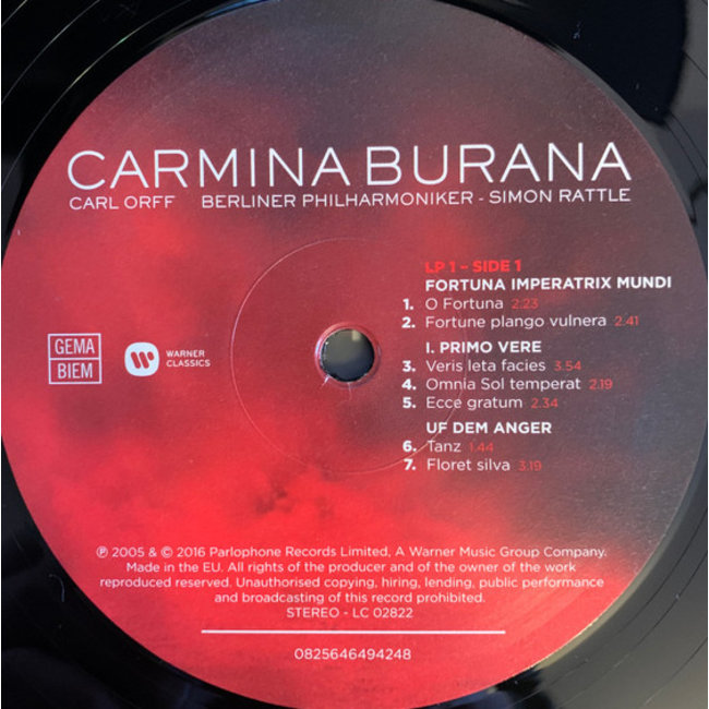 Carl Orff Carmina Burana (Sir Simon Rattle, Berliner Philharmoniker ) ( 2LP )
