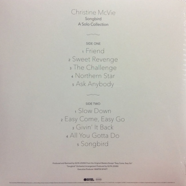 Christine McVie Songbird  ( A Solo Collection+2 Unreleased Tracks)  ( vinyl LP )