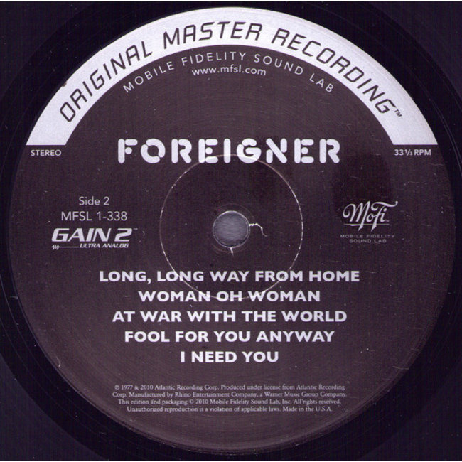 Foreigner  Foreigner (MOFI reissue HQ  vinyl LP )