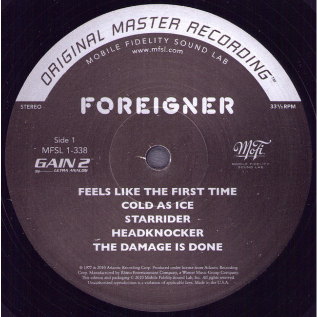 Foreigner  Foreigner (MOFI reissue HQ  vinyl LP )