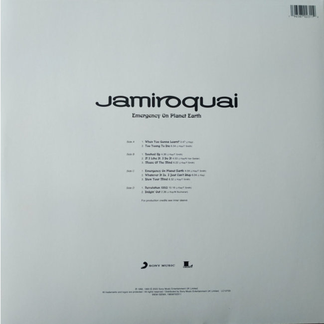 Jamiroquai Emergency on Planet Earth ( 180g  clear vinyl 2LP )