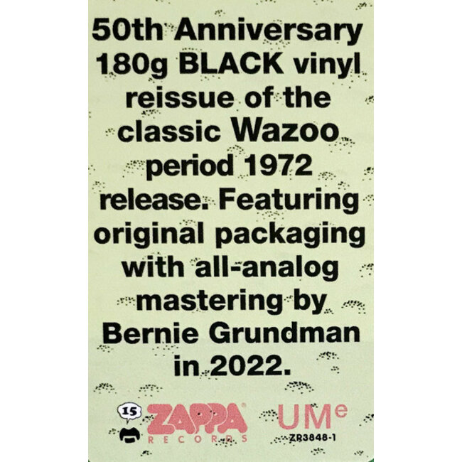 Frank Zappa   Waka Jawaka (50th anni. )  ( 180g vinyl LP )