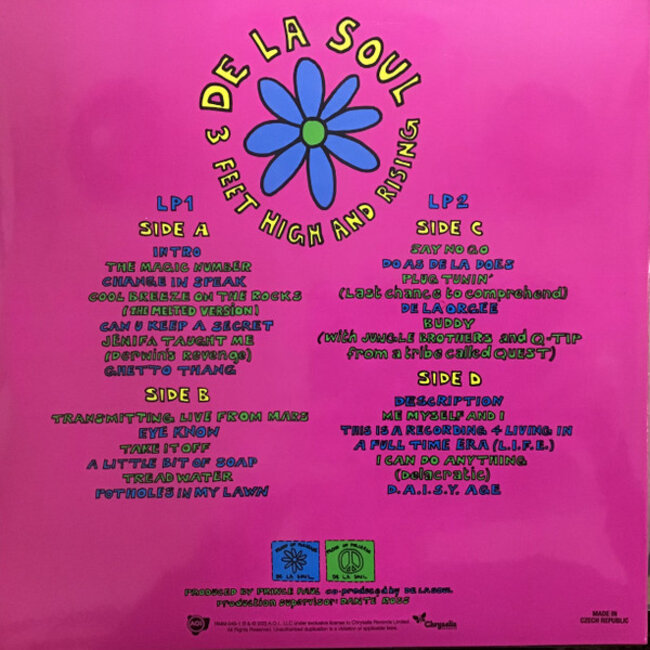 De La Soul 3 Feet High And Rising ( 180g yellow vinyl 2LP)