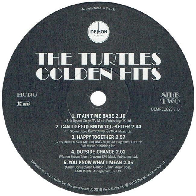 Turtles  Golden Hits ( mono ) (180g gold vinyl LP )