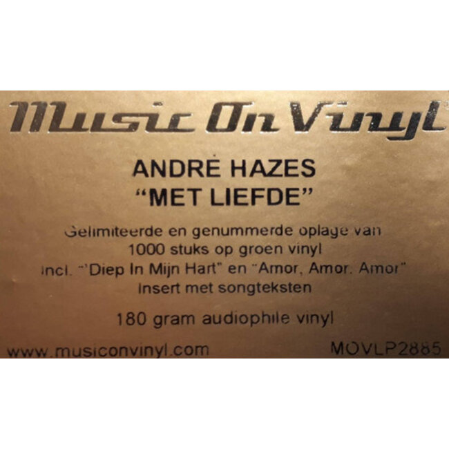 Andre Hazes Met Liefde ( 180g green vinyl LP )