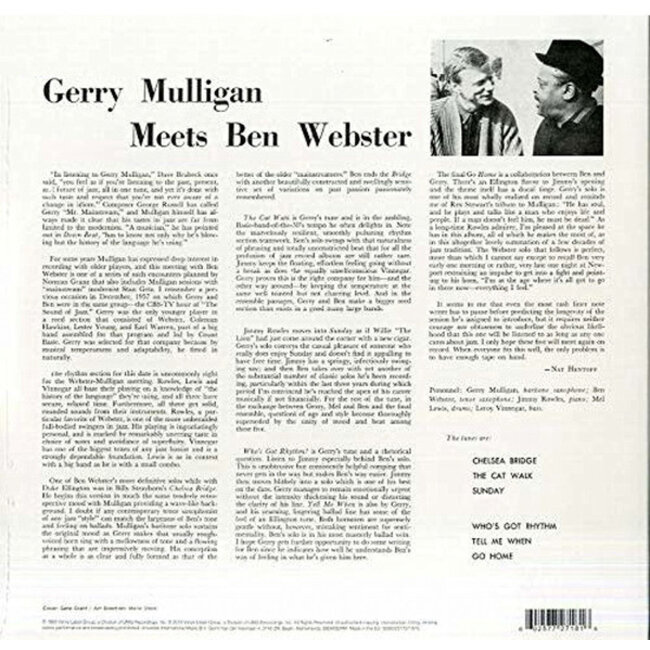 Gerry Mulligan - Gerry Mulligan Meets Ben Webster ( 180g vinyl LP )