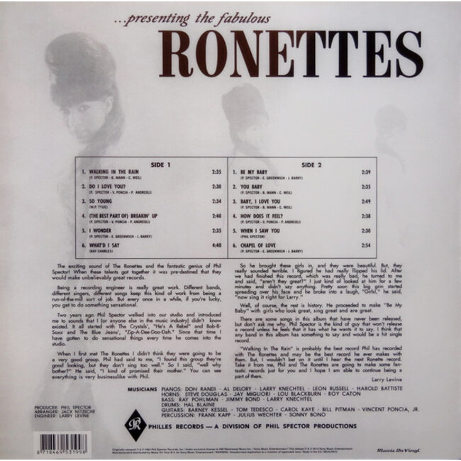 Ronettes Presenting The Fabulous Ronettes (featuring Veronica) ( 180g vinyl LP )