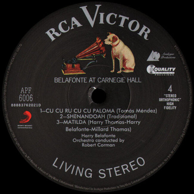 Harry Belafonte At Carnegie Hall: The Complete Concert ( HQ 200g vinyl LP )