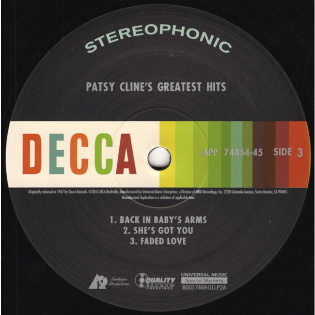 Patsy Cline Greatest Hits (200g vinyl 45rpm 2LP )