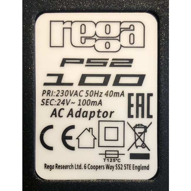 Rega Original Rega PS2 24V 100mA PSU EU Power Supply  Motor Adaptor ( for Rega Planar 1, Planar 1 plus, Planar 2, Phono A2D, Phono MM & Phono MC )