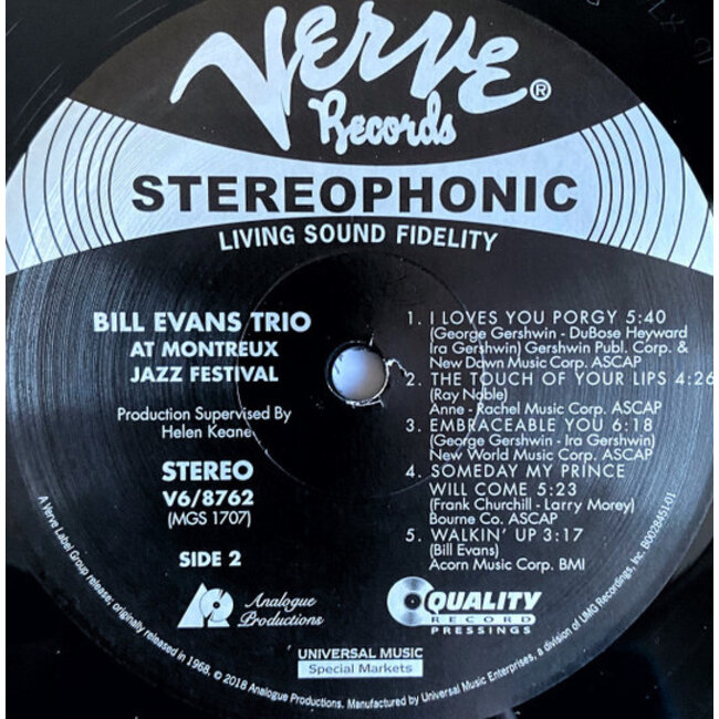 Bill Evans / Trio At Montreus Jazz Festival (HQ 180g vinyl LP)