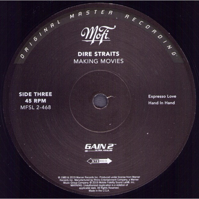 Dire Straits/Mark Knopfler Making Movies ( HQ vinyl 45rpm 2LP)  (MOFI)