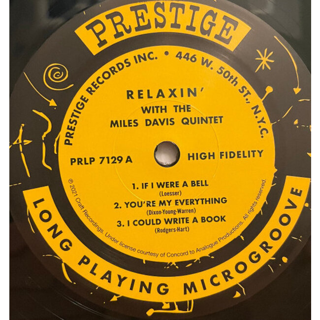 Miles Davis Relaxin With The Miles Davis Quintet ( HQ 180g vinyl LP )