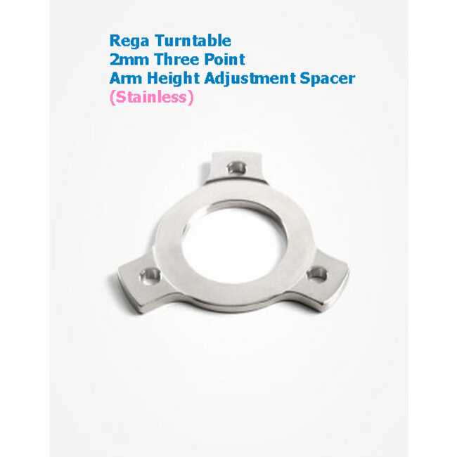 Rega 2mm Three Point Arm Height Adjustment Spacer ( aluminium black or stainless )