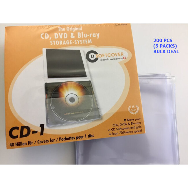 CD Softcover 200x 1CD sleeves (5pack)
