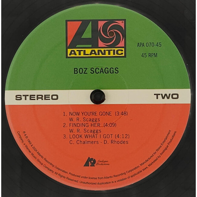 Boz Scaggs Boz Scaggs ( HQ 45rpm vinyl 2LP )( Atlantic 75 Series)
