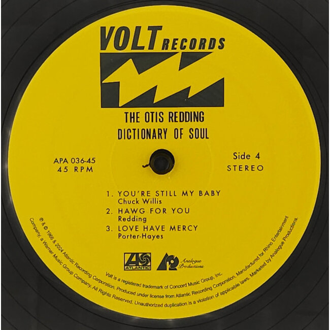 Otis Redding Dictionary Of Soul - Complete & Unbelievable( 180g vinyl 45rpm 2LP )