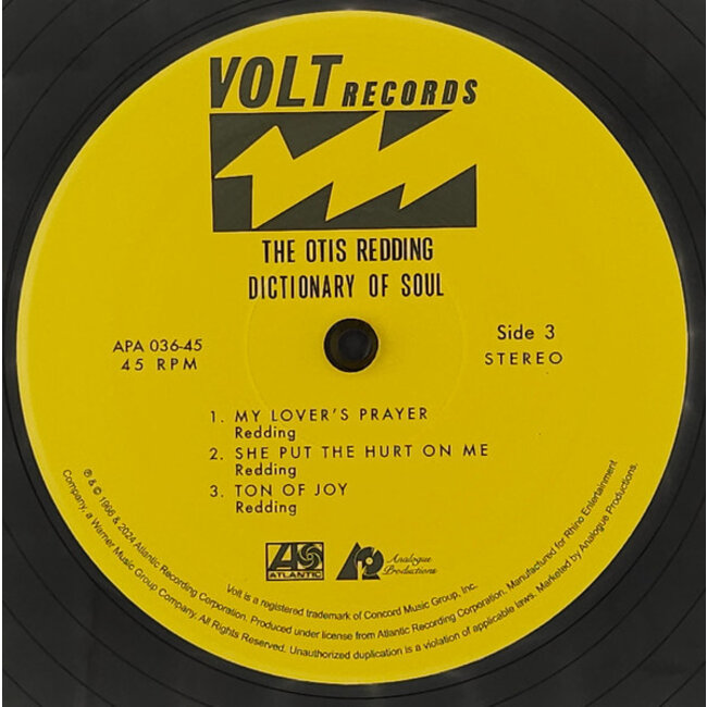 Otis Redding Dictionary Of Soul - Complete & Unbelievable( 180g vinyl 45rpm 2LP )