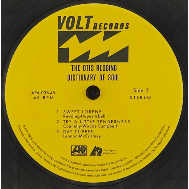 Otis Redding Dictionary Of Soul - Complete & Unbelievable( 180g vinyl 45rpm 2LP )