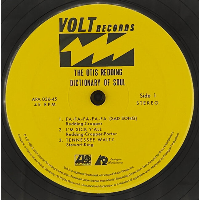 Otis Redding Dictionary Of Soul - Complete & Unbelievable( 180g vinyl 45rpm 2LP )