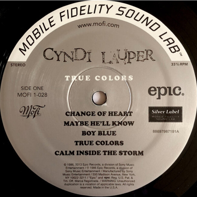 Cyndi Lauper - True Colors (  MOFI ( Silver label ) HQ vinyl LP