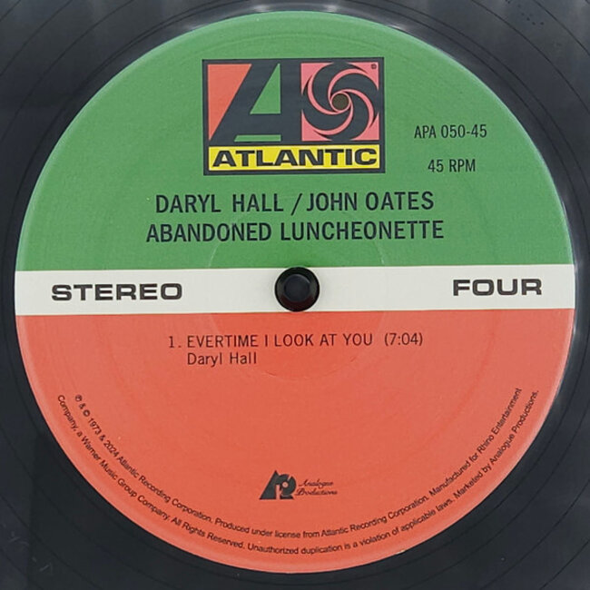 Hall and Oates bandoned Luncheonette ( 45rpm/HQ vinyl/2LP )( Atlantic 75 Series) - Copy